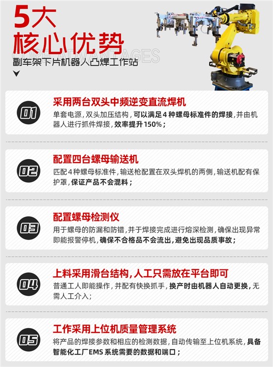 副车架下片机器人凸焊工作站核心优势